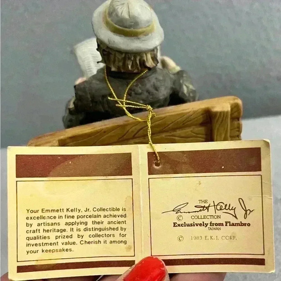 Emmett Kelly Jr Flambro Limited Edition Hobo Clown "Looking Out to See" Vintage - Picture 9 of 9